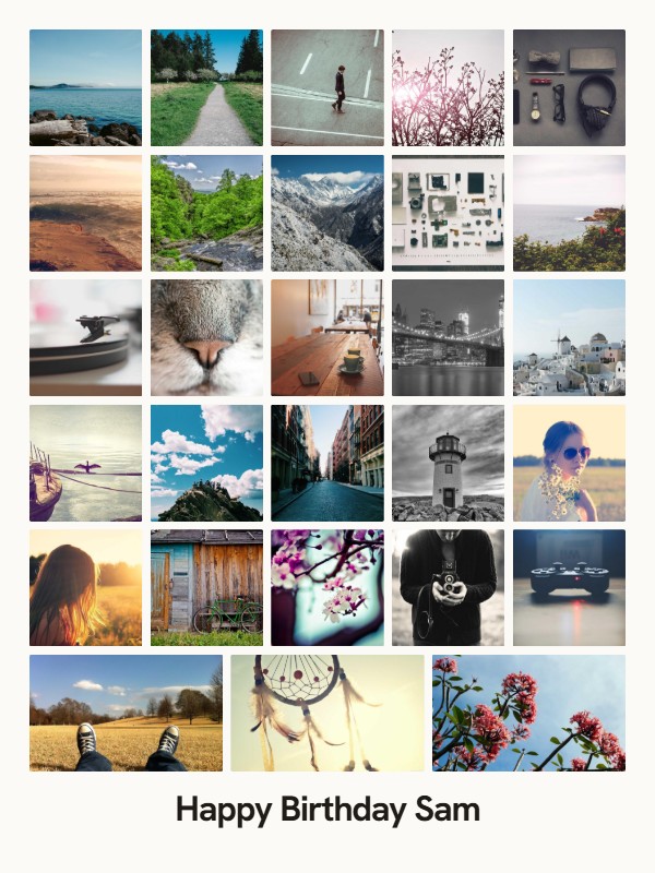 The same photos in the Grid style