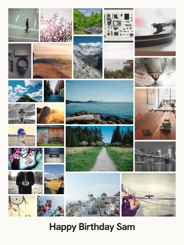 The same photos in the Mosaic style