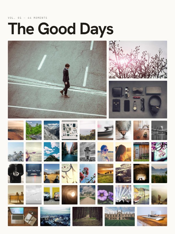The same photos in the Editorial style