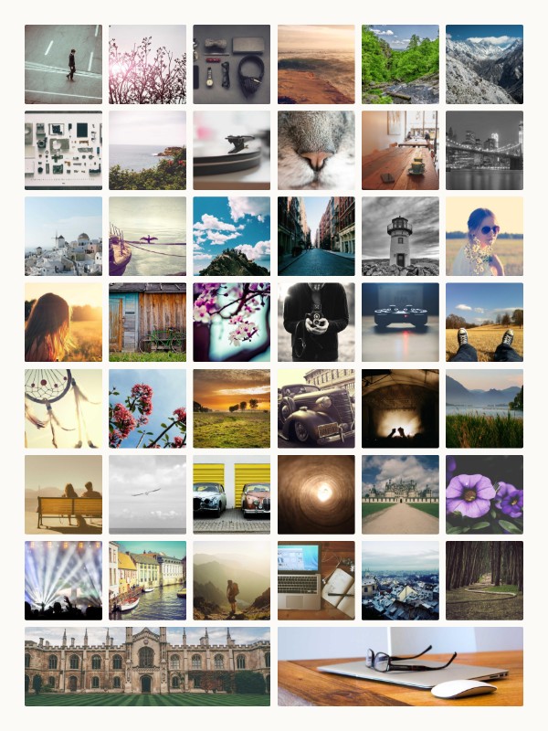 The same photos in the Grid style