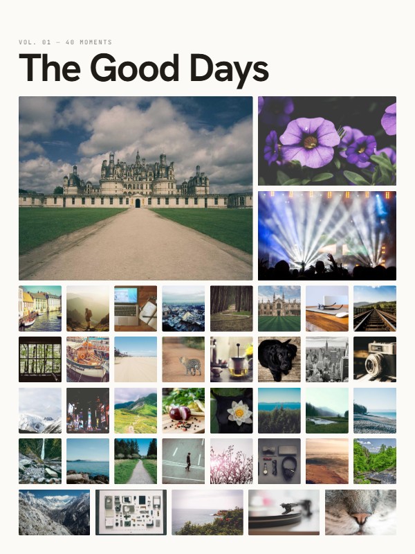 The same photos in the Editorial style