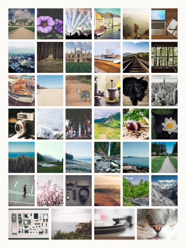 The same photos in the Grid style
