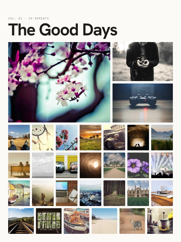 The same photos in the Editorial style
