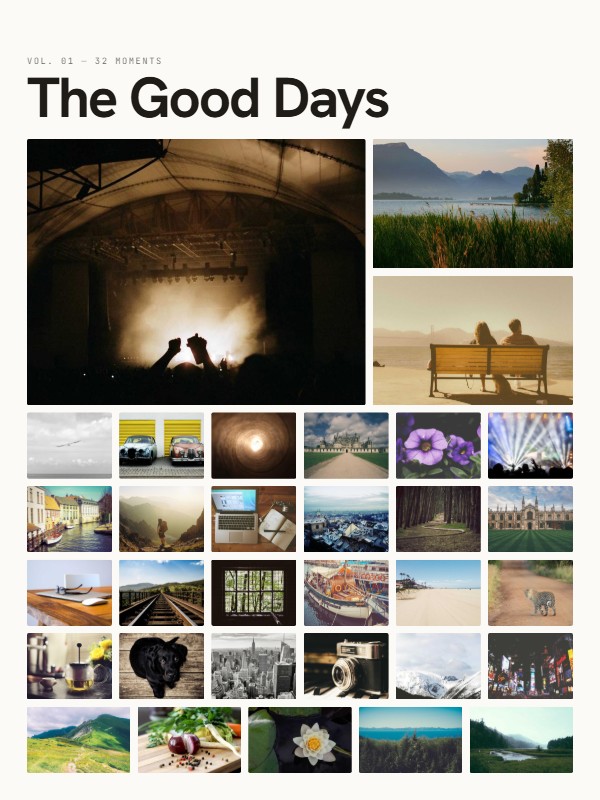 The same photos in the Editorial style