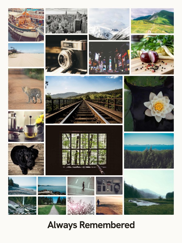 The same photos in the Mosaic style