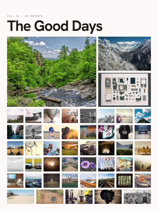 The same photos in the Editorial style