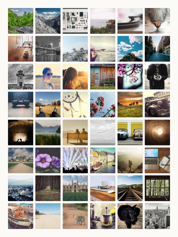 The same photos in the Grid style