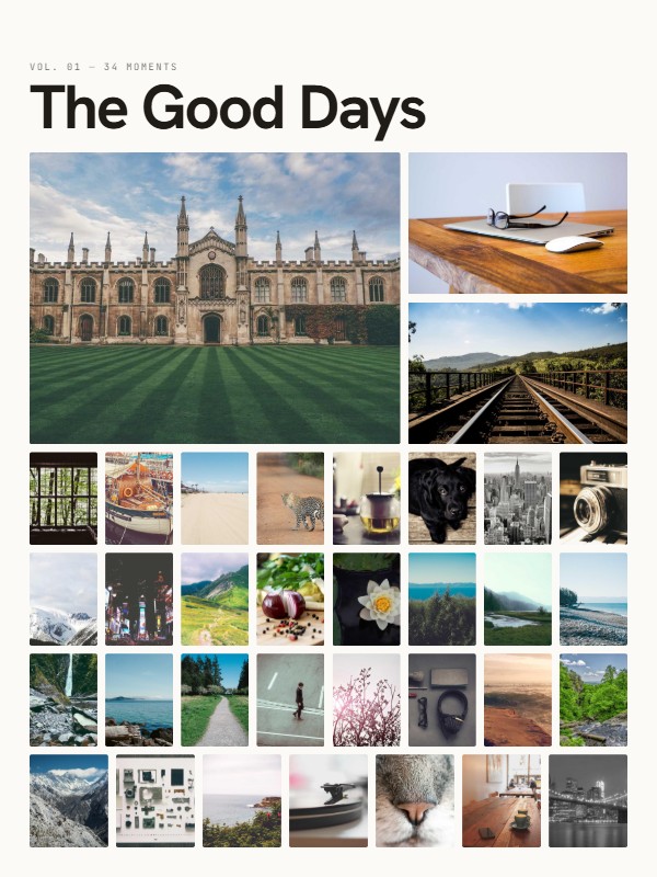 The same photos in the Editorial style