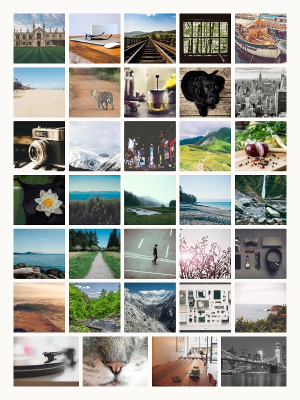 The same photos in the Grid style