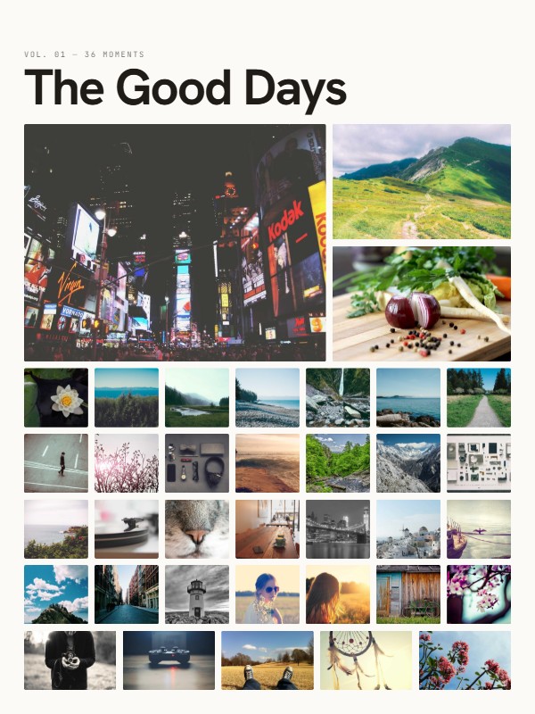 The same photos in the Editorial style