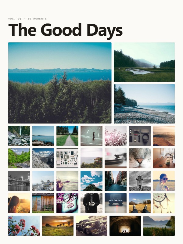 The same photos in the Editorial style