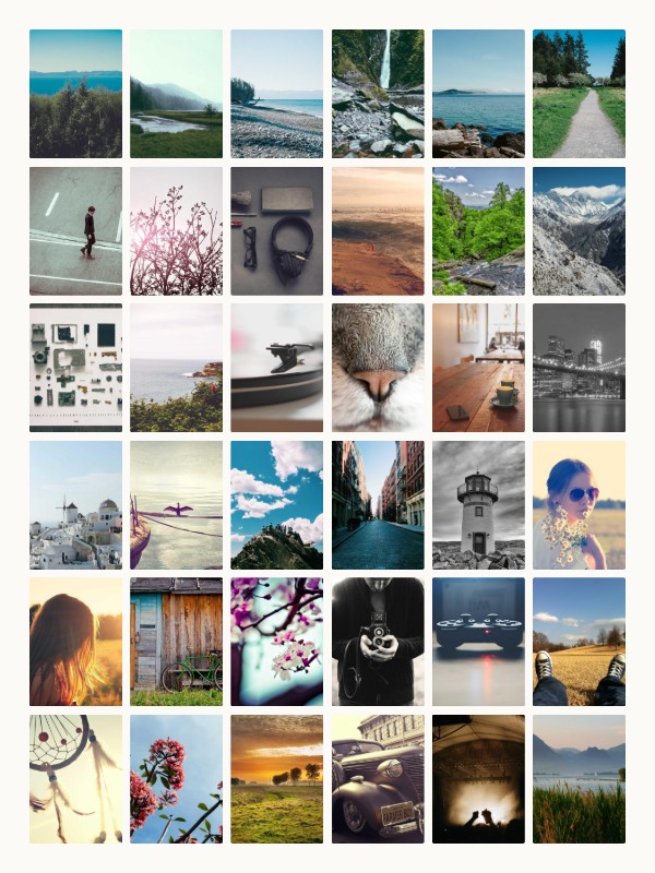 The same photos in the Grid style