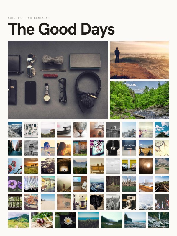 The same photos in the Editorial style