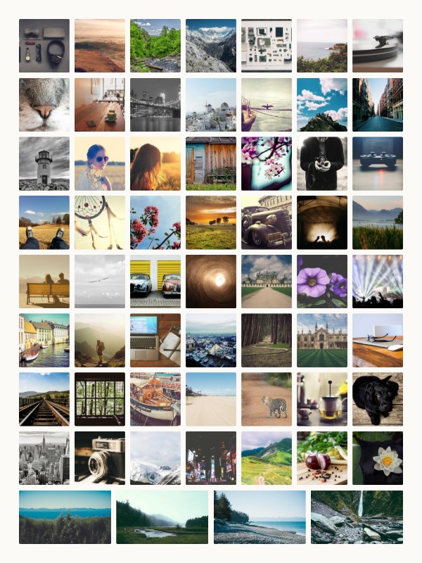 The same photos in the Grid style