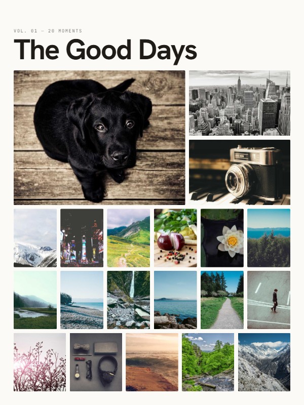 The same photos in the Editorial style